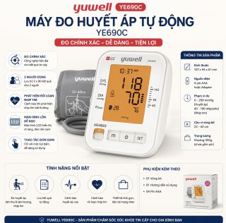 Máy Đo Huyết Áp Tự Động Yuwell YE690C Chính Hãng