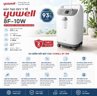 Máy Tạo Oxy Yuwell 8F-10W Chính Hãng – Oxy Tinh Khiết 93% ±3%