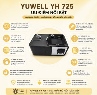 Máy Trợ Thở Yuwell YH 725 Máy Trợ Thở 2 chiều Tự Động