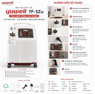 Máy Tạo Oxy Yuwell 7F-5ZW Chính Hãng – Tích Hợp Xông Khí Dung, Oxy Tinh Khiết 93% ±3%
