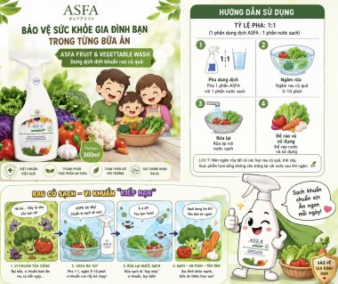 Dung dịch diệt khuẩn ASFA Fruit & Vegetable Wash 500ml
