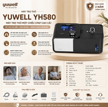 Máy trợ thở không thâm nhập Yuwell YH-580 Máy trợ thở một chiều Cpap